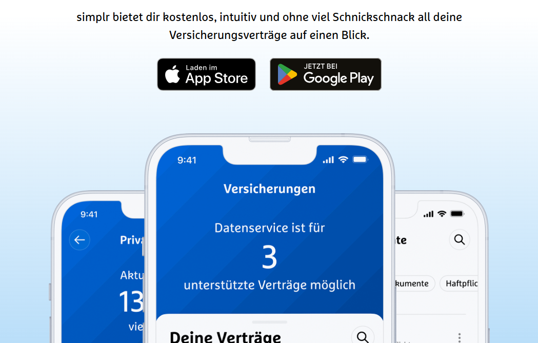 Simplr beste Versicherungsmakler App